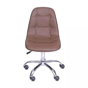 Cadeira Office Eames Botonê<br /> - Café & Prateada<br /> - 83x44x39cm<br /> - Or Design