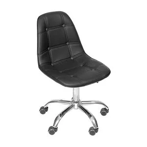 Cadeira Office Eames Botonê<br /> - Preta & Prateada<br /> - 83x44x39cm<br /> - Or Design