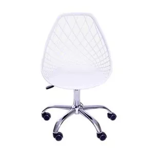 Cadeira Kaila<BR>- Branca & Prateada<BR>- 79x49x42cm<BR>- Or Design