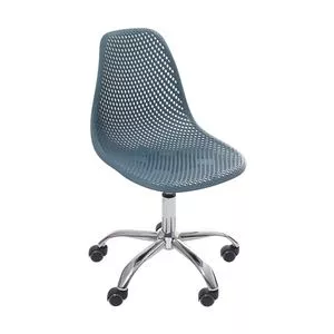 Cadeira Colmeia<BR>- Azul Petróleo & Prateada<BR>- 82,5x46,5x42cm<BR>- Or Design