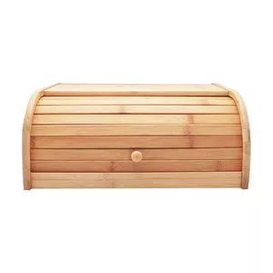 Porta Pão Bambu Com Relevos<BR>- Bege<BR>- 40x27,5x16,5cm<BR>- Yoi