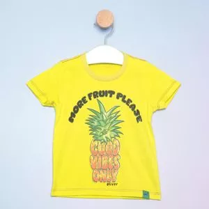 Camiseta Infantil Abacaxi<BR>- Amarela & Verde