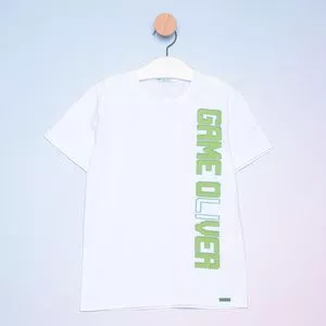 Camiseta Infantil Game Oliver<BR>- Branca & Verde Claro