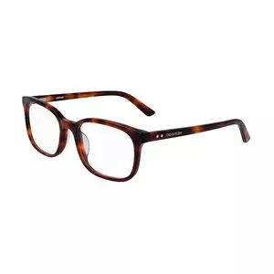 Armação Quadrada Para Óculos De Grau<BR>- Marrom & Marrom Escuro<BR>- Calvin Klein