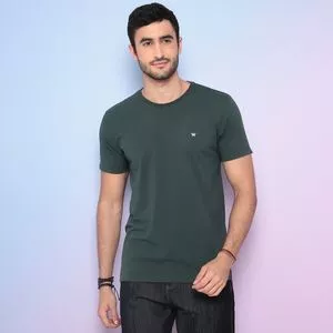 Camiseta Com Bordado<BR>- Verde Escuro<BR>- Wrangler