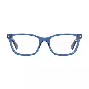 Armação Retangular Para Óculos De Grau<BR>- Azul & Preta<BR>- Polaroid