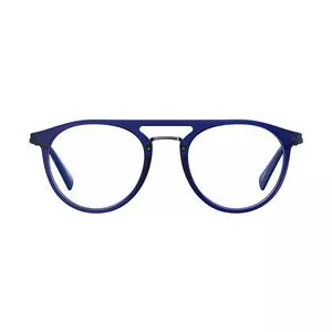 Armação Arredondada Para Óculos De Grau<BR>- Azul Marinho & Cinza<BR>- Levi's