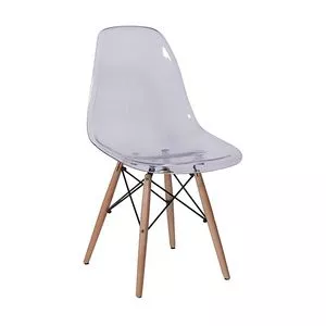 Cadeira Eames<BR>- Incolor & Madeira<BR>- 80,5x46,5x42cm<BR>- Or Design