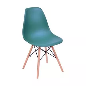 Cadeira Eames<BR>- Azul Petróleo & Madeira<BR>- 80,5x46,5x42cm<BR>- Or Design