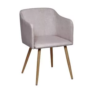Poltrona Charlote<BR>- Bege & Madeira<BR>- 80x54,5x46cm<BR>- Or Design