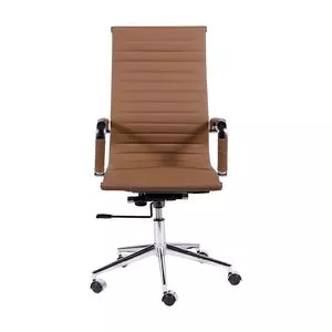 Cadeira Office Eames Esteirinha<BR>- Caramelo & Prateada<BR>- 114x61x46,5cm<BR>- Or Design