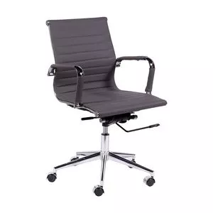 Cadeira Office Eames Esteirinha<BR>- Cinza & Prateada<BR>- 105x61x46,5cm<BR>- Or Design