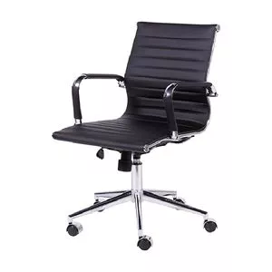 Cadeira Office Eames Esteirinha<BR>- Preta & Prateada<BR>- 105x61x46,5cm<BR>- Or Design