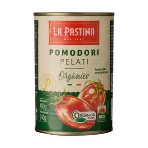 Pomodori Pelati Orgânico<BR>- Itália<BR>- 400g<BR>- La Pastina