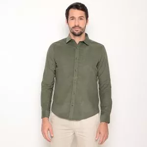 Camisa Com Recortes<BR>- Verde Militar<BR>- Zafferano