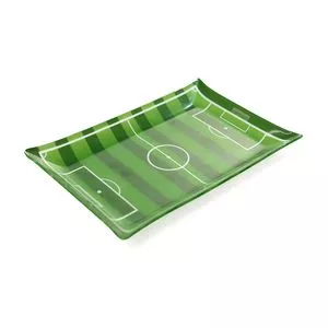 Travessa Campo De Futebol<BR>- Verde Escuro & Branca<BR>- 1,5x23x15cm<BR>- Decor Glass