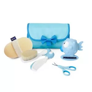 Kit Higiene<BR>- Azul & Branco<BR>- 6Pçs