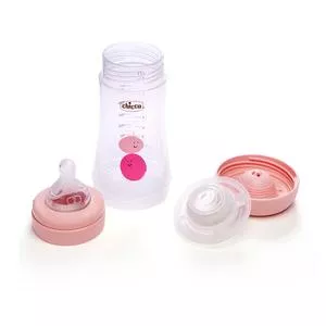 Mamadeira Perfect 5<BR>- Incolor & Rosa<BR>- 240ml