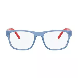 Armação Retangular Para Óculos De Grau<BR>- Azul & Vermelha<BR>- Armani