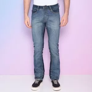 Calça Jeans Reta Estonada<BR> - Azul & Azul Escuro<BR> - Reserva