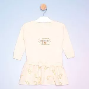Vestido Infantil Com Laço<BR> - Amarelo Claro & Amarelo Escuro<BR> - Hering Kids