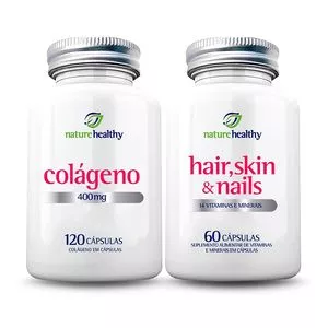Kit Beleza Colágeno 400mg + Hair, Skin & Nails<BR>- 2 Unidades