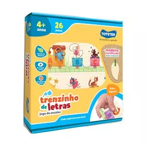 Jogo De Encaixe Trenzinho De Letras<BR>- Amarelo & Azul<BR>- 26Pçs<BR>- Toyster