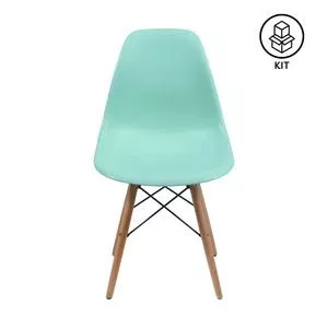 Jogo De Cadeiras Eames<BR>- Tiffany & Madeira<BR>- 4Pçs<BR>- Or Design