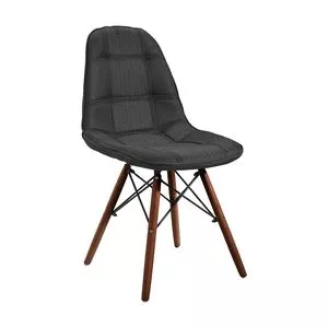 Cadeira Eames<BR>- Preta & Madeira Escura<BR>- 83x44x39cm<BR>- Or Design