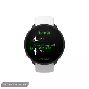 Smartwatch<BR>- Inox & Branco<BR>- Ø3,3cm<BR>- Polar Electro