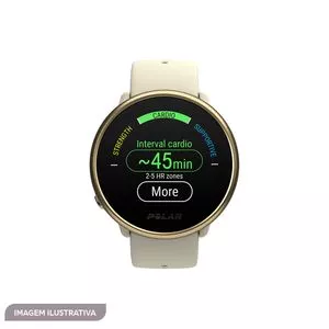 Smartwatch<BR>- Inox & Bege Claro<BR>- Ø4,3cm<BR>- Polar Electro