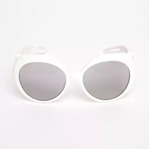 Óculos de Sol Redondo<BR>- Preto & Branco<BR>- Balenciaga