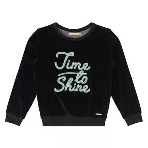Blusão Infantil Time To Shine<BR>- Preto