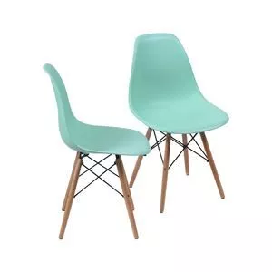 Jogo De Cadeiras Eames<BR>- Tiffany & Madeira<BR>- 2Pçs<BR>- Or Design