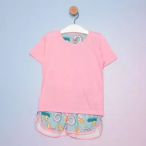 Pijama Infantil Cachorrinhos<BR>- Rosa Claro & Azul