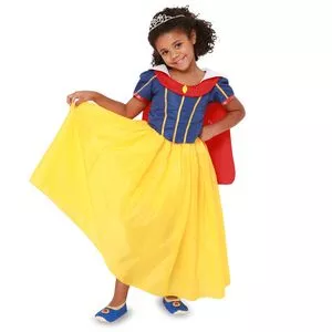 Vestido Infantil Princesa<BR>- Azul Marinho & Vermelho