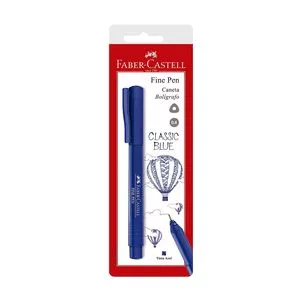 Caneta Fine Pen<BR>- Azul<BR>- Ponta: 0.4mm<BR>- Faber Castell