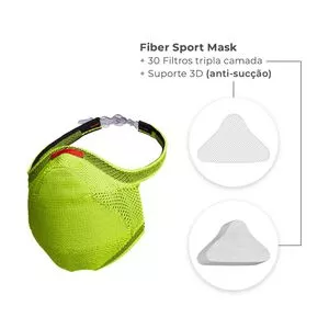 Kit De Máscara & Filtros Fiber Sport<BR>- Verde Limão & Branco<BR>- 31Pçs<BR>- Knit Fiber