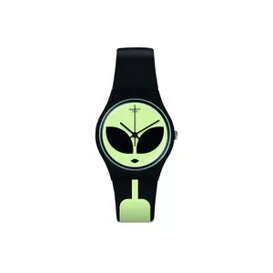 Relógio Analógico 62082<BR>- Preto & Verde Claro<BR>- Swatch