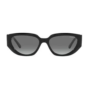 Óculos De Sol Arredondado<BR>- Preto & Cinza Escuro<BR>- Vogue