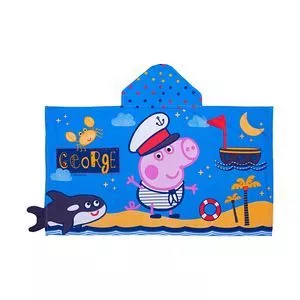 Toalha De Banho 3D Minha Primeira Peppa Pig®<BR>- Azul & Rosa<BR>- 68x120cm<BR>- Incomfral
