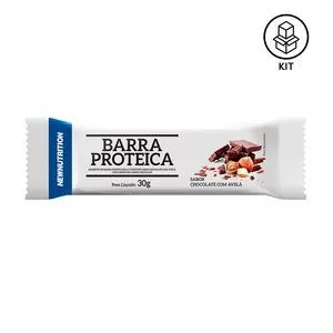 Kit De Barras De Proteína<BR>- Chocolate Com Avelã<BR>- 12 Unidades<BR>- New Nutrition