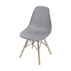 Cadeira Colmeia<BR>- Cinza & Madeira<BR>- 82,5x46,5x42cm<BR>- Or Design