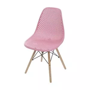 Cadeira Colmeia<BR>- Rosa & Madeira Clara<BR>- 82,5x46,5x42cm<BR>- Or Design