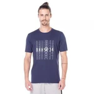 Camiseta Com Inscrições<BR>- Azul Marinho & Branca<BR>- Rainha