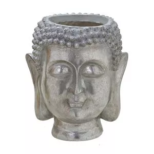 Vaso Decorativo Buda<BR>- Prateado<BR>- 21xØ17,5x17cm<BR>- Mabruk