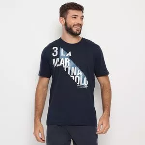 Camiseta La Martina®<BR>- Azul Marinho & Azul Claro