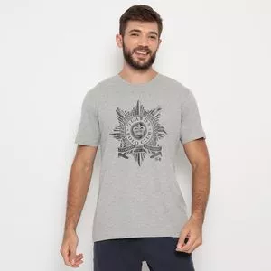 Camiseta Com Recortes<BR>- Cinza & Prateada