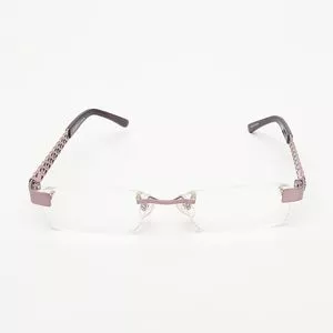 Armação Retangular Para Óculos De Grau<BR>- Roxa