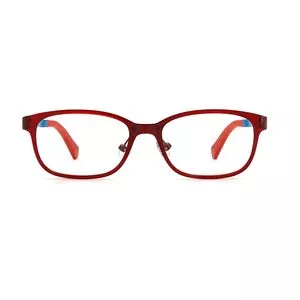 Armação Retangular Para Óculos De Grau<BR>- Vermelha & Azul<BR>- Polaroid